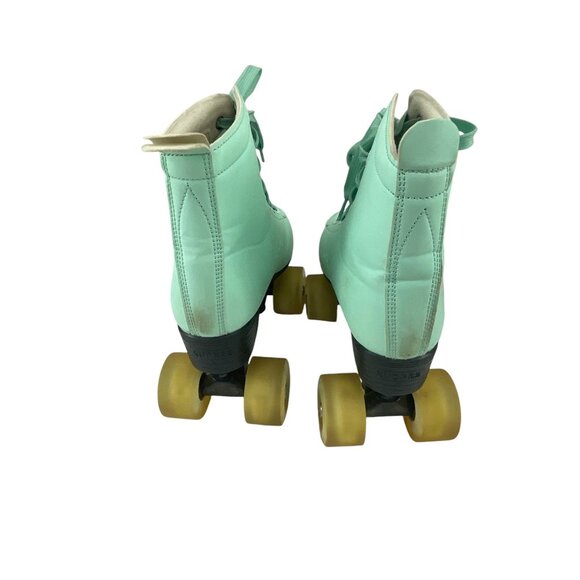 Women's Roller Skates Light Up Skating Shoes 8 Mint Green PU Leather Quad Roller - Picture 4 of 5
